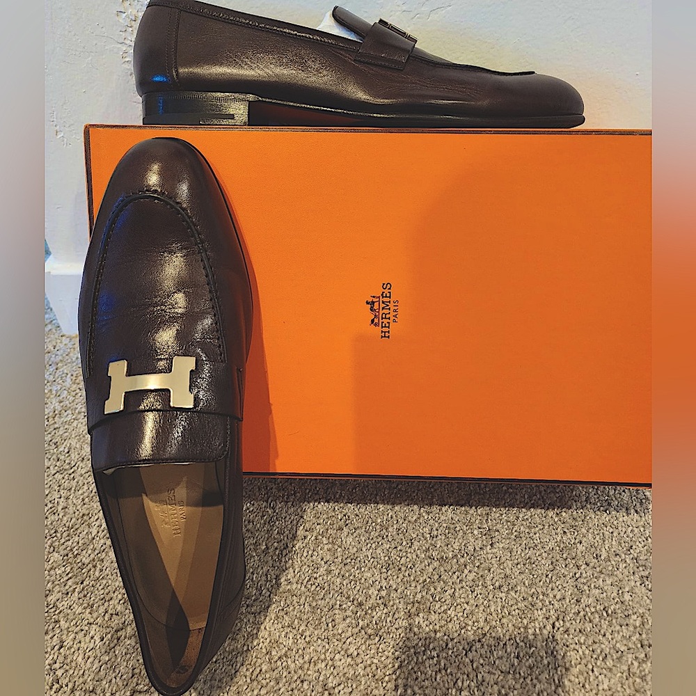 Hermes, size 43 euro (10 US), Brown soft leather
